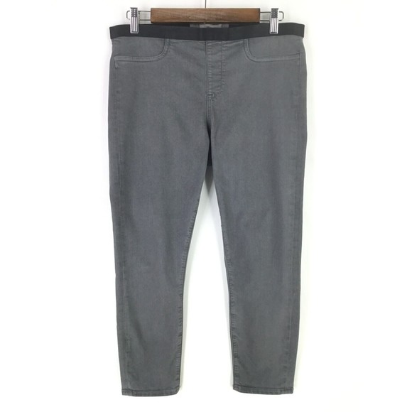 HELMUT LANG Denim - Helmut Lang Womens Pull-On Cropped Slim Jeans sz 31 Stretch Charcoal Grey USA